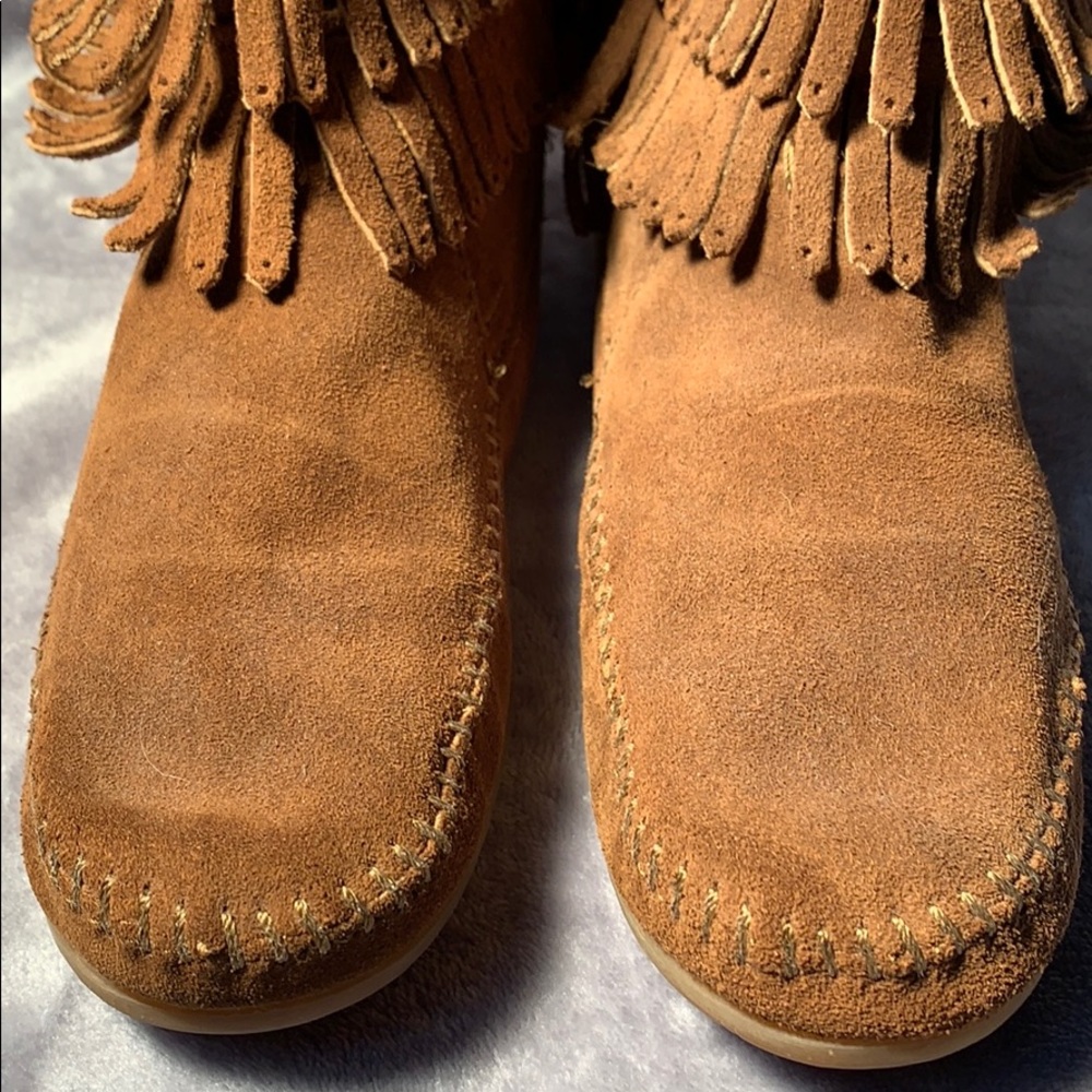 Minnetonka - Double Fringe Zip-Up Boot - image 4